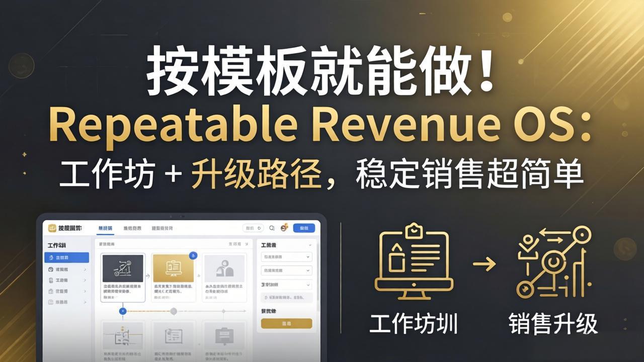 “按模板操作，轻松实现！Repeatable Revenue OS：工作坊与升级指南，稳定销售超简单”-资源项目网