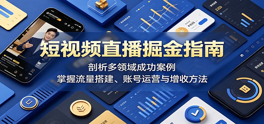 短视频直播成功案例解析:流量构建、账号运营与收益提升策略-资源项目网