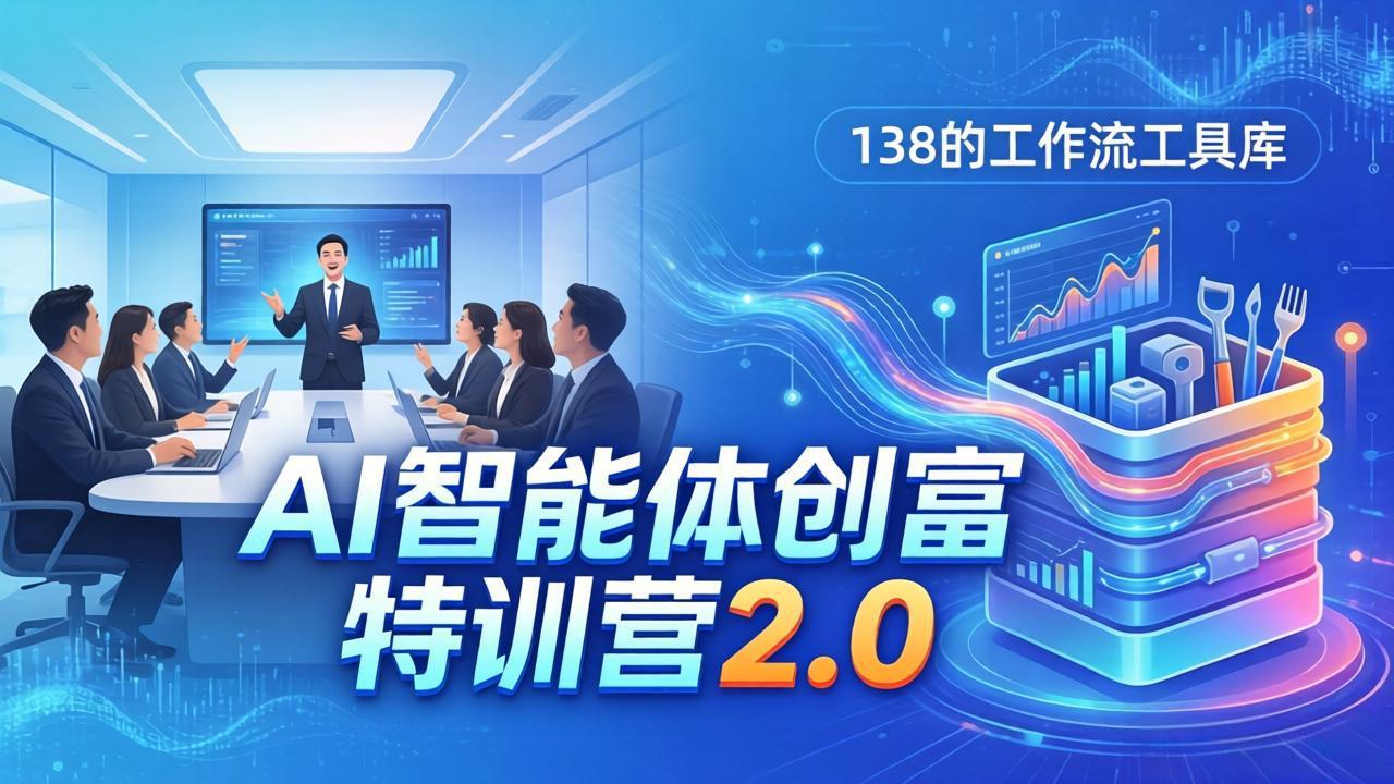AI智能体创富训练营2.0：3天直播+视频课程+工具库，从零到一搭建智能体，附138个工作流-资源项目网