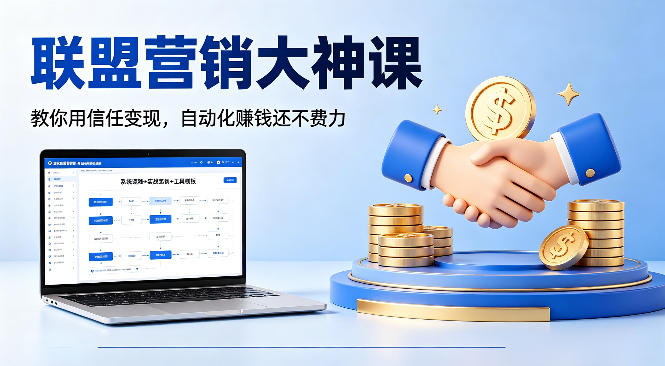 “联盟营销大神课：用信任变现，自动化赚钱，原创双语字幕”-资源项目网