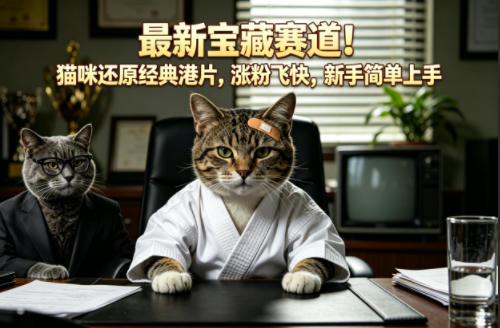 '新手必看：猫咪演绎经典港片，快速涨粉技巧分享'-资源项目网