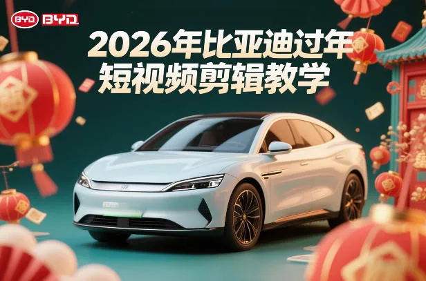比亚迪过年短视频剪辑教程：车企春节视频制作指南-资源项目网
