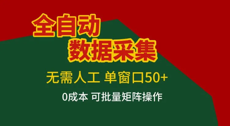 全自动数据采集，无需人工操作，单窗口50+，0成本批量矩阵操作揭秘-资源项目网