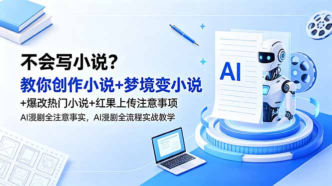 创作小说技巧:教你如何写、梦境故事、热门作品大改造,AI漫剧全流程实战教程-资源项目网