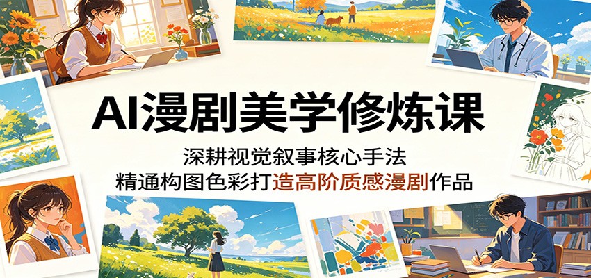 AI漫剧美学修炼课：掌握视觉叙事核心技巧，精通构图色彩打造高质感漫剧作品-资源项目网