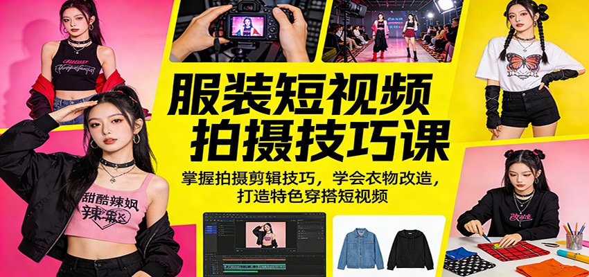 短视频拍摄与剪辑技巧：掌握衣物改造，打造个性化穿搭-资源项目网