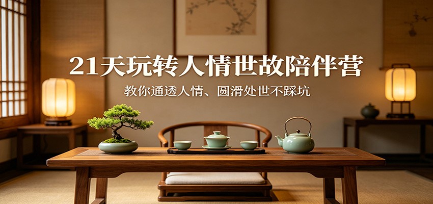 21天精通人情世故陪伴营：掌握通透人情、圆滑处世技巧，避免陷阱-资源项目网
