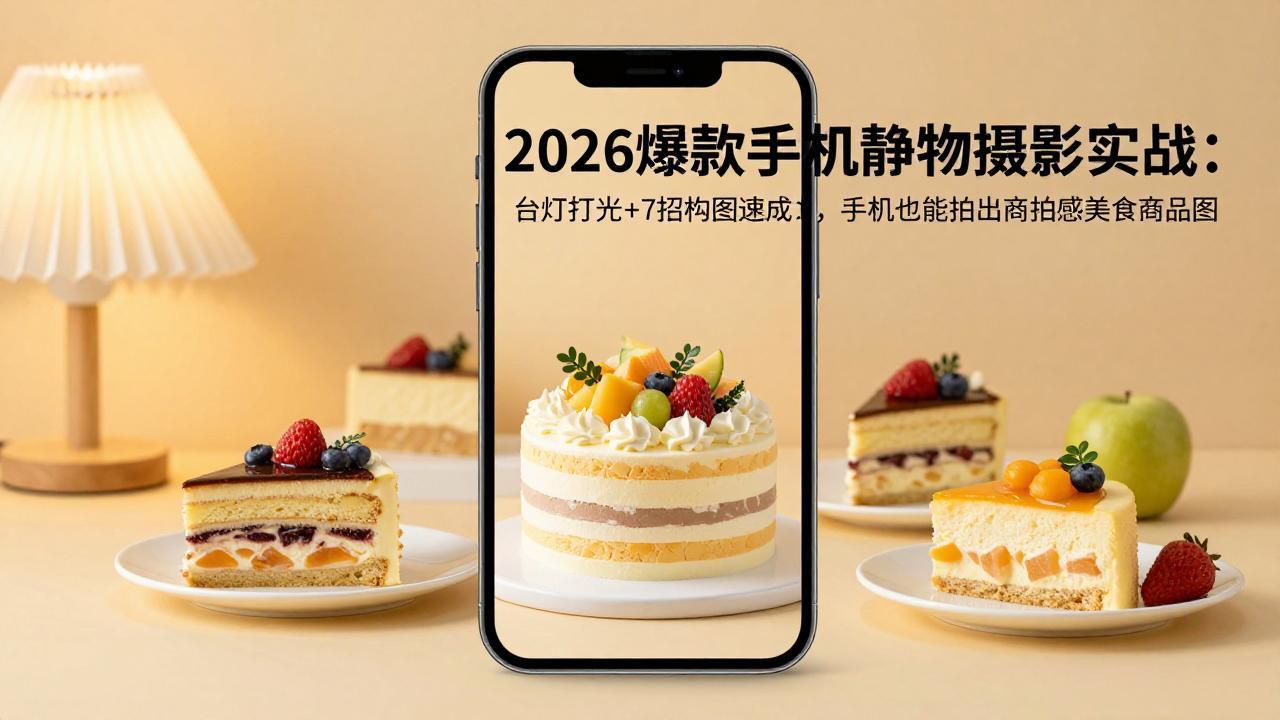 2026年爆款手机摄影技巧：台灯打光+7招构图，提升美食商品图的拍摄效果-资源项目网