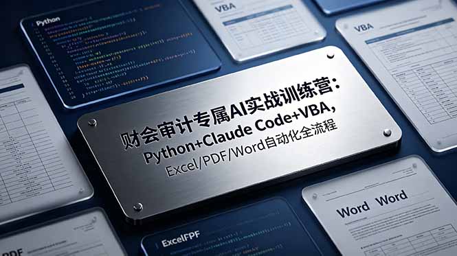 财会审计AI实战训练营：Python+Claude Code+VBA，Excel/PDF/Word自动化全流程-资源项目网