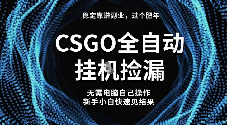 【稳定副业】CSGO全自动捡漏:最新玩法,新手小白日入5张+揭秘-资源项目网