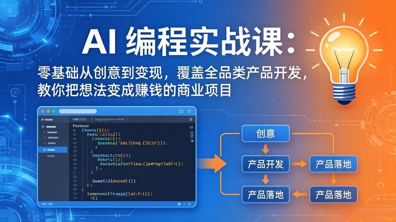 AI编程实战课第三期：5月9更新，零基础到变现，全品类产品开发，将创意转化为盈利项目-资源项目网