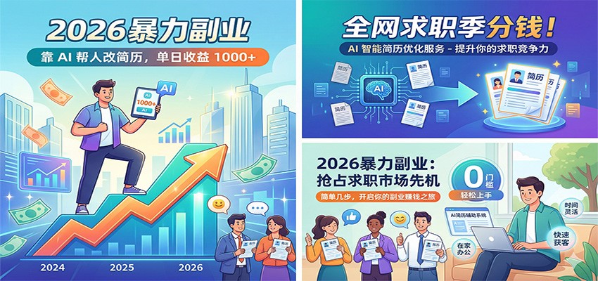 2026年AI简历修改:日赚1000+,求职季赚钱新途径-资源项目网