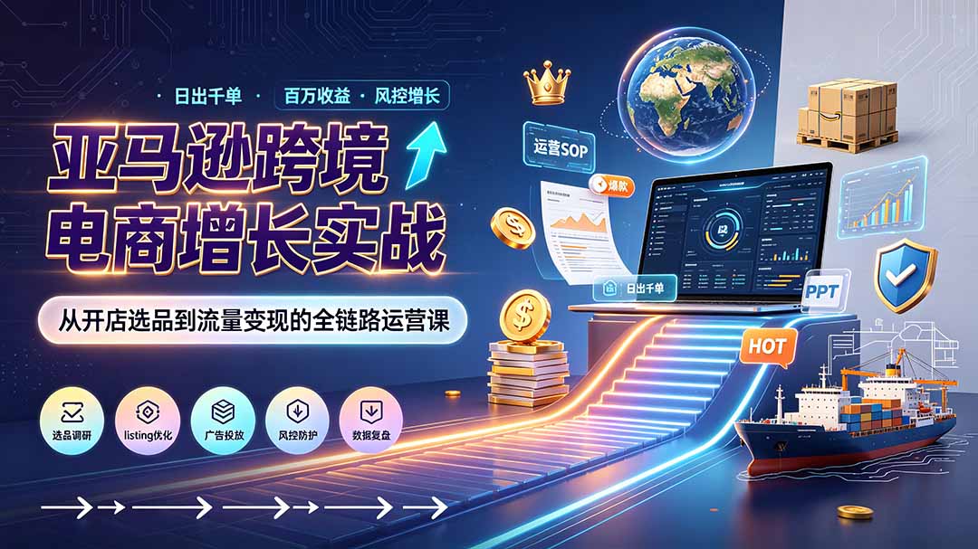 亚马逊特训营8期：实战操作，规避风控封店风险，日出千单标准化流程-资源项目网