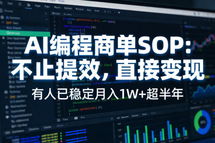 AI编程商单SOP：如何通过AI编程提升工作效率并实现盈利，有人半年稳定月入1W+-资源项目网