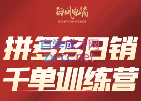 白凤电商拼多多日销千单训练营(更新至4月)-资源项目网