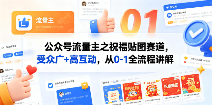 公众号流量主祝福贴图赛道：受众广泛、高互动，0-1全流程解析-资源项目网