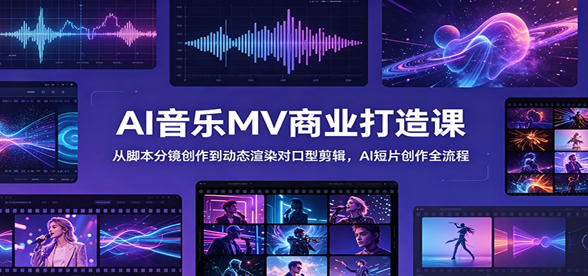 AI音乐MV制作全流程：脚本、分镜、动态渲染与对口型剪辑技巧-资源项目网