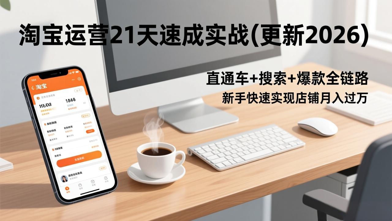 淘宝运营21天速成实战(更新至3月)-资源项目网