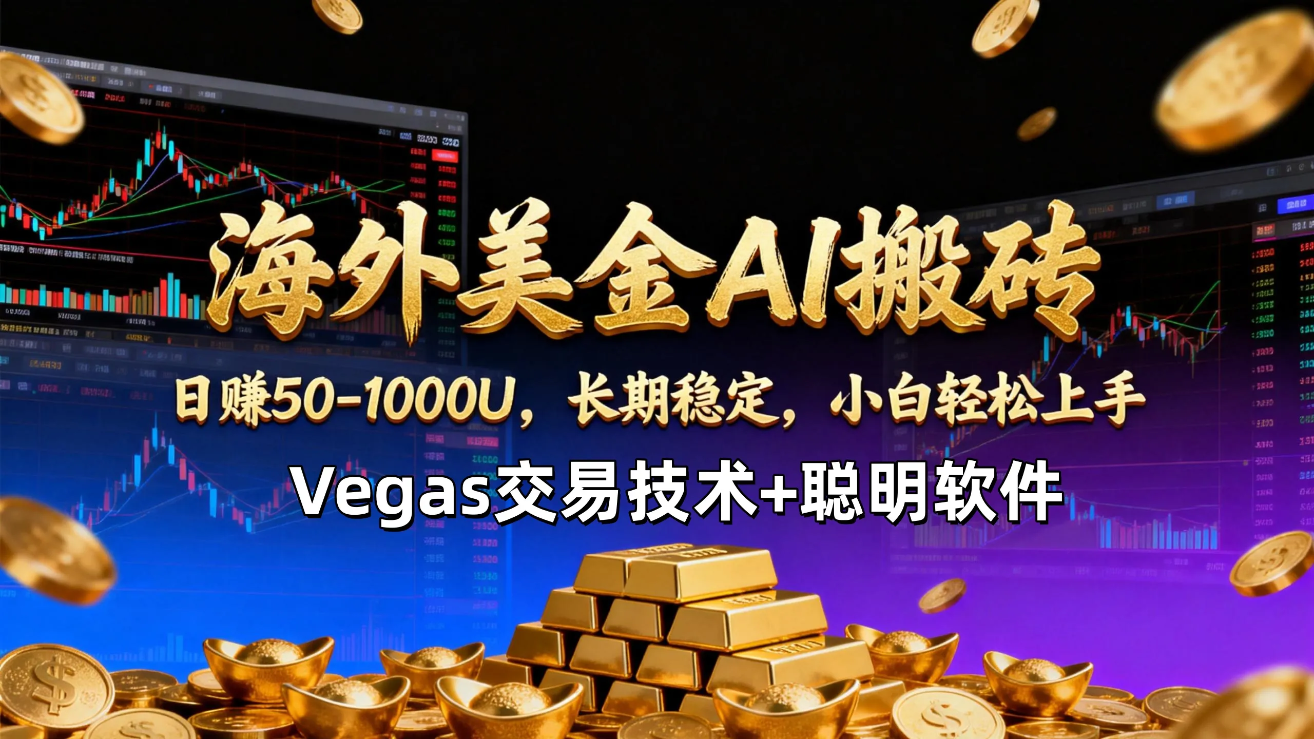 【海外美金AI搬砖】Vegas交易技术+智能软件，日赚50-1000U，长期稳定，小白轻松上手。-资源项目网