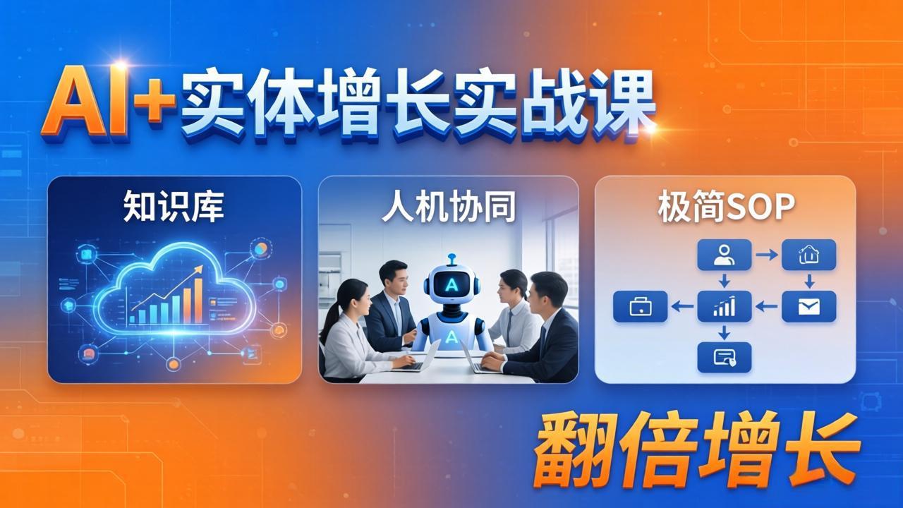 AI助力实体业务增长实战课程：知识库、人机协同与极简SOP策略-资源项目网