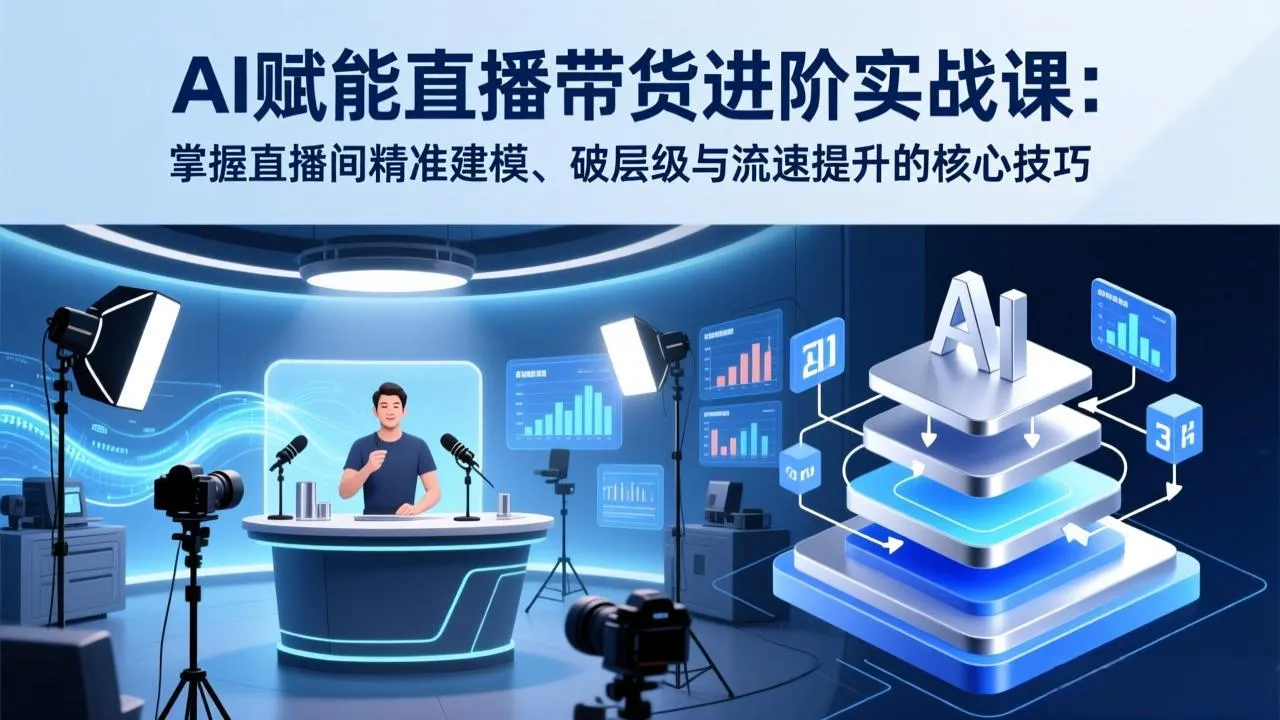 AI直播带货进阶实战课程：掌握直播间精准建模、破层级与流速提升技巧-资源项目网