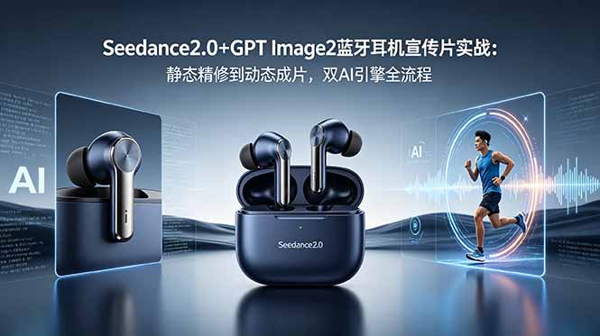 Seedance2.0+GPT Image2蓝牙耳机宣传片:从静态到动态的全流程AI引擎优化-资源项目网