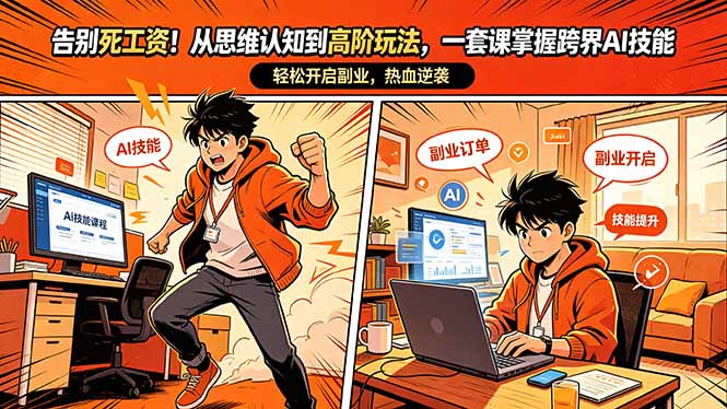 掌握AI技能，开启副业新天地：从思维认知到高阶玩法的AI课程-资源项目网