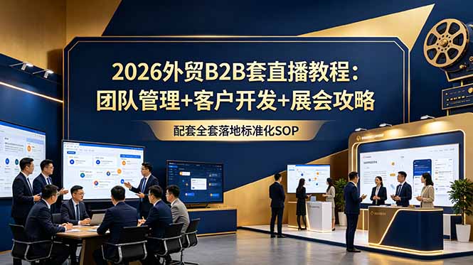 2026外贸B2B直播教程：团队管理、客户开发与展会攻略，全套落地标准化SOP-资源项目网
