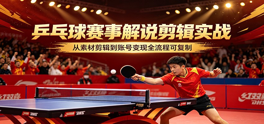 乒乓球赛事解说剪辑实战：从素材到变现的全流程指南-资源项目网