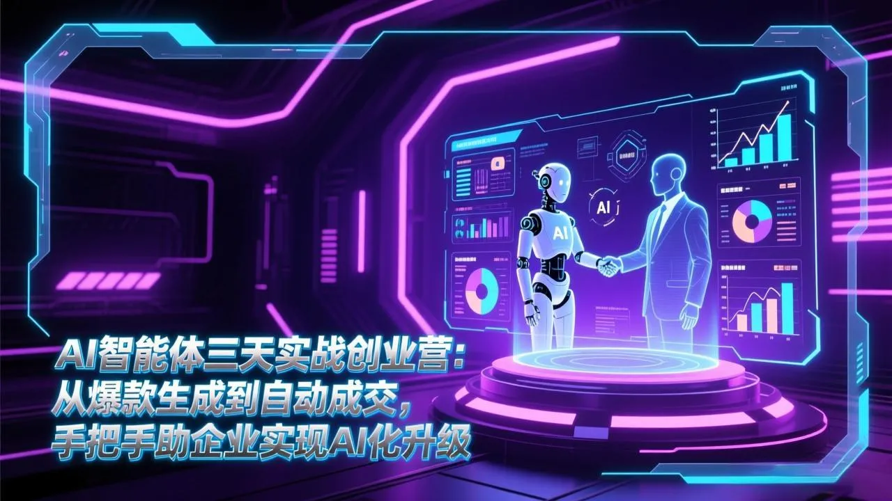 AI智能体三天创业营：爆款生成到自动成交，助力企业AI化升级-资源项目网