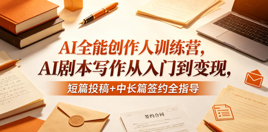 AI全能创作人训练营：从入门到变现，剧本写作短篇投稿与中长篇签约全指导-资源项目网