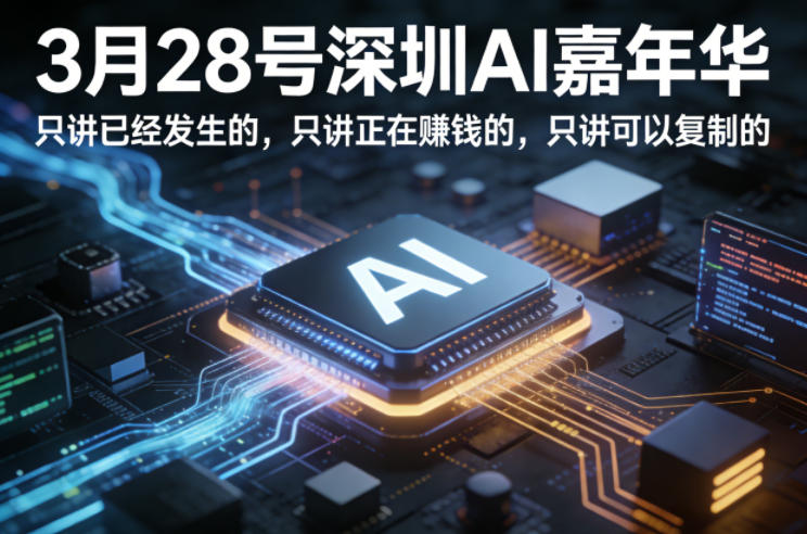 3月28号深圳AI嘉年华：揭秘已成功案例，分享盈利策略，传授可复制技巧-资源项目网