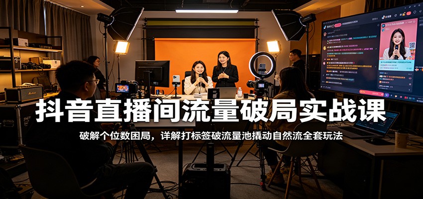 抖音直播间流量突破实战课程：破解低流量困境，详解标签化策略与自然流量增长技巧-资源项目网