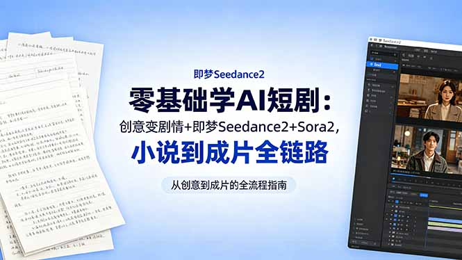 零基础AI短剧制作：创意到成片，从小说到Sora2的全流程-资源项目网