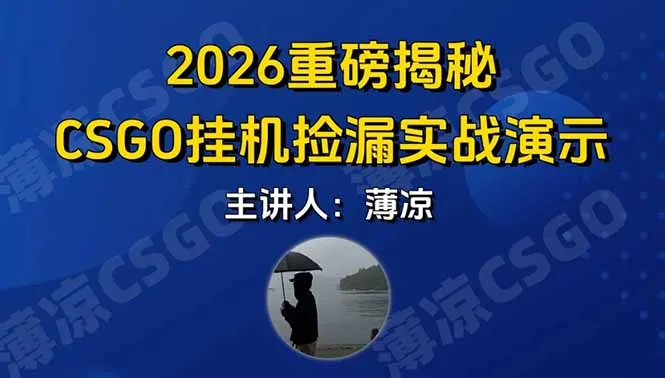 CSGO游戏挂机赚钱新策略:手机操作,日入300+,快速见效,验证通过-资源项目网