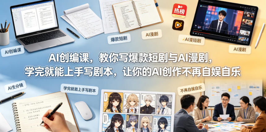AI创作入门课：教你制作爆款短剧与漫剧，学完可独立编剧，提升AI创作技能-资源项目网