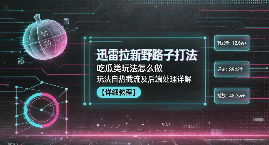 迅雷拉新策略与吃瓜类玩法详解：自热截流及后端处理技巧-资源项目网