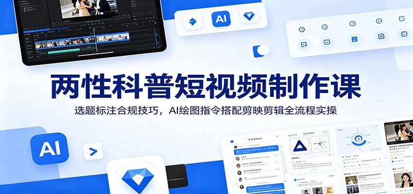 两性科普短视频制作课：AI绘图指令与剪映剪辑全流程实操-资源项目网