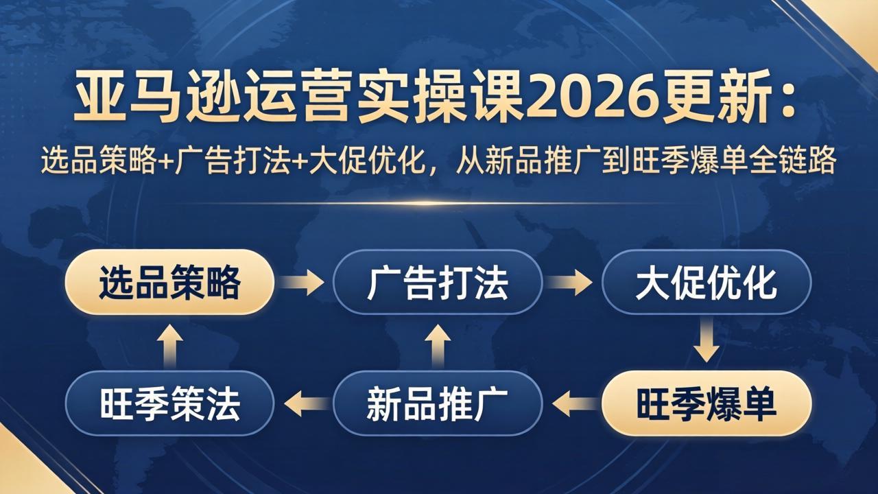 亚马逊运营实操课2026版：选品、广告、大促全攻略，新品到旺季爆单全程指导-资源项目网