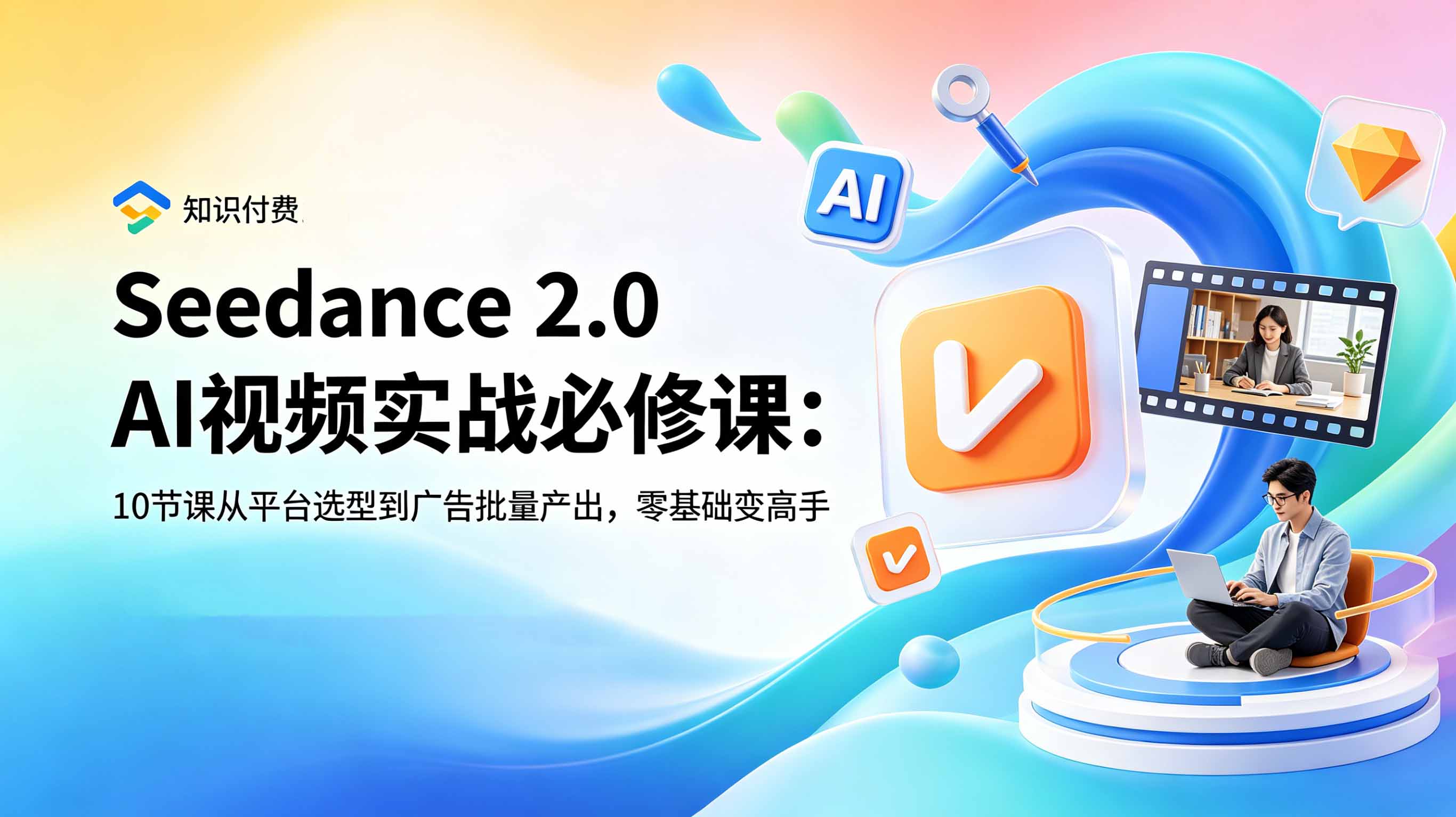 Seedance 2.0 AI视频实战必修课：10节课程，从平台选择到广告批量产出，零基础变高手-资源项目网