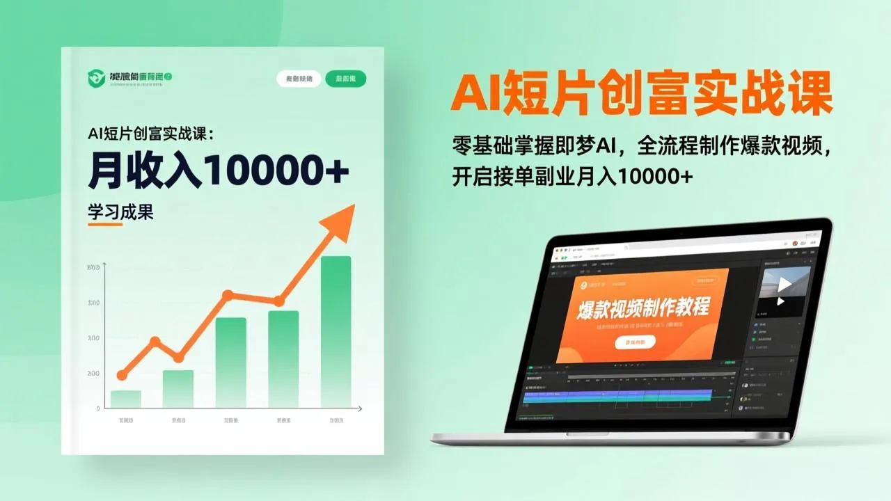 AI短片创富实战课：零基础掌握即梦AI，全流程制作爆款视频，开启接单副业月入10000+-资源项目网