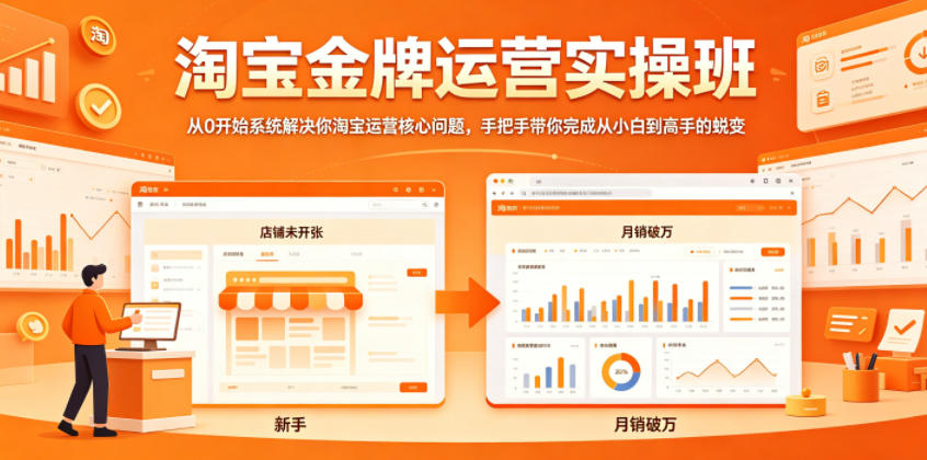 淘宝金牌运营实操班：系统解决淘宝运营难题，从零到高手的蜕变之路-资源项目网