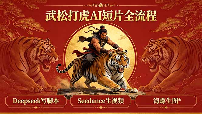 武松打虎AI短片全流程：Deepseek脚本创作+Seedance视频制作+海螺生图技术-资源项目网