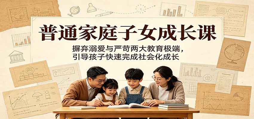普通家庭子女成长课：平衡教育极端，助力孩子快速社会化成长-资源项目网