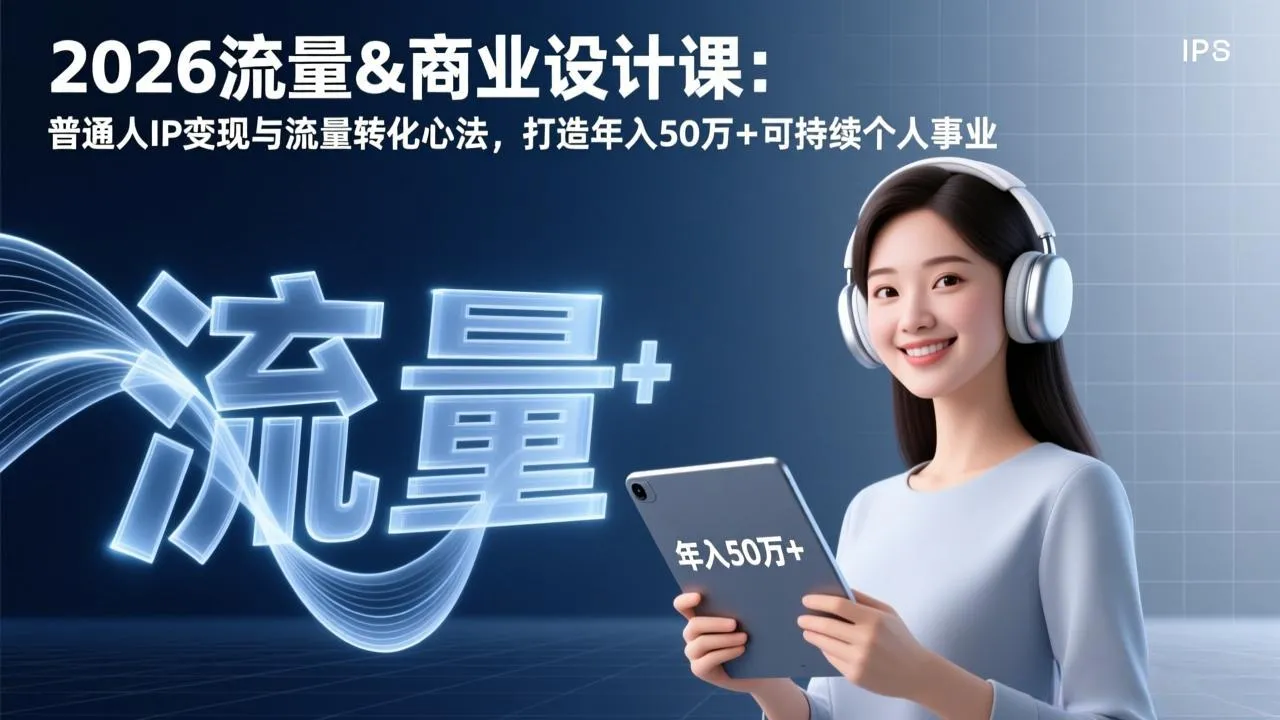 2026年流量与商业设计课程：普通人IP变现与流量转化技巧，打造年入50万+可持续个人事业-资源项目网