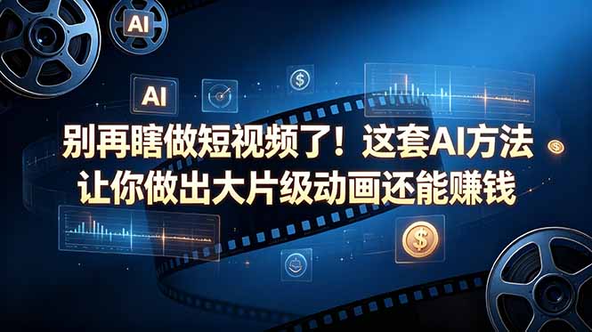 'AI动画制作技巧：别再瞎做短视频，教你如何制作大片级动画并赚钱【双语字幕】'-资源项目网