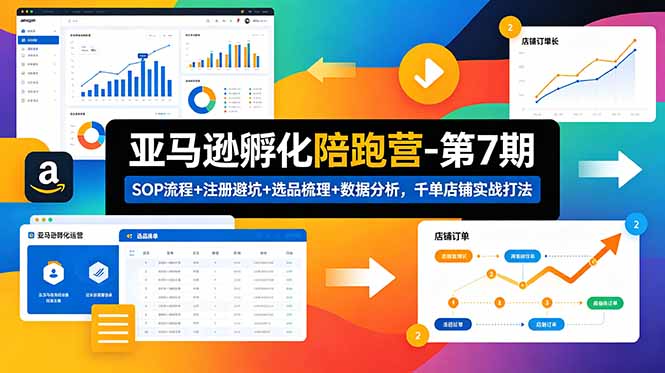 亚马逊陪跑营第7期：SOP流程、注册避坑、选品梳理与数据分析实战技巧-资源项目网