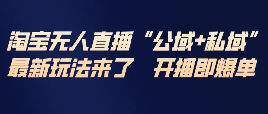 淘宝无人直播最新玩法：私域与公域策略解析-资源项目网