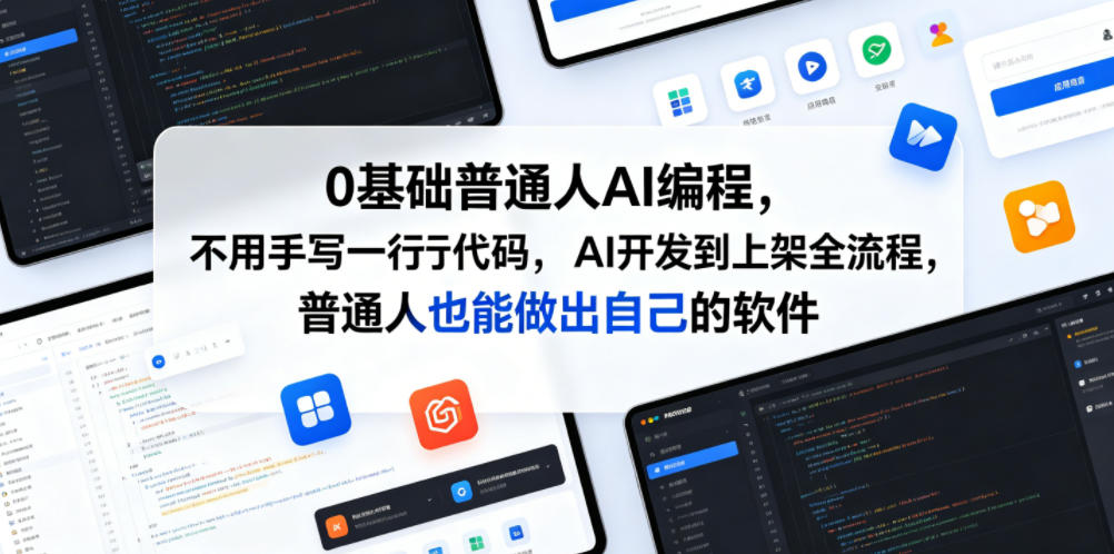 零基础入门AI编程:从开发到上架,普通人也能制作软件-资源项目网