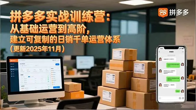 拼多多实战训练营:打造日销千单运营体系,从基础到高阶-资源项目网